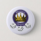 Bunco Queen Crown en Dice Ronde Button 5,7 Cm (Voorkant)