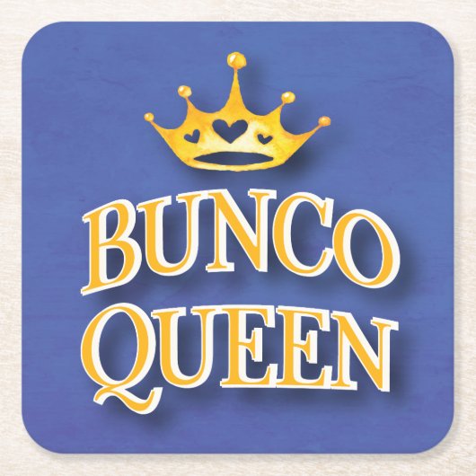 Bunco Queen Game Night Party Kartonnen Onderzetters (Voorkant)