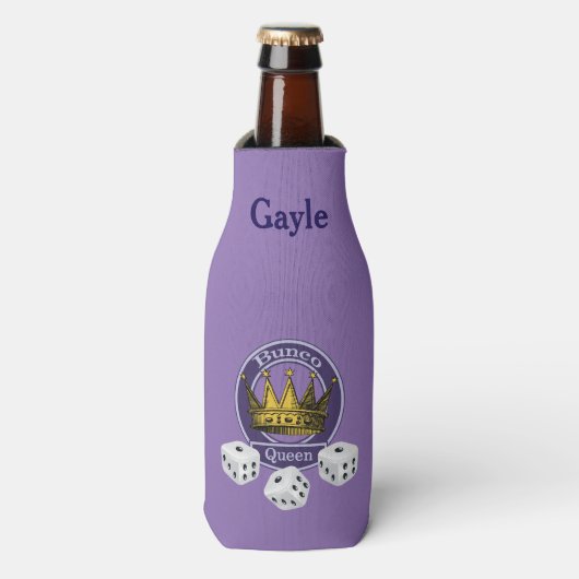 Bunco Queen gepersonaliseerde fles chiller Flesjeskoeler (Fles Voorkant)