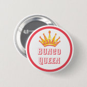 Bunco Queen Gold Crown Waterverf Ronde Button 5,7 Cm (Voorkant /achterkant)