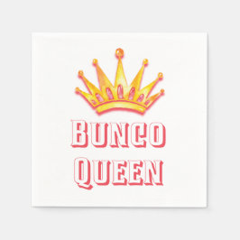 Bunco Queen Gold Pink Crown Waterverf Servet