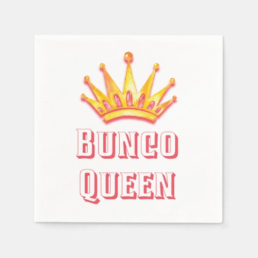 Bunco Queen Gold Pink Crown Waterverf Servet (Voorkant)