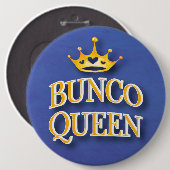 Bunco Queen Heart Crown Yellow Waterverf Ronde Button 6,0 Cm (Voorkant /achterkant)