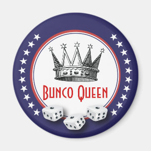 Bunco Queen Magnet Red, White en Blue met sterren