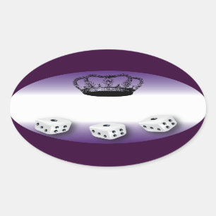 Bunco Queen Name Tag Ovale Sticker