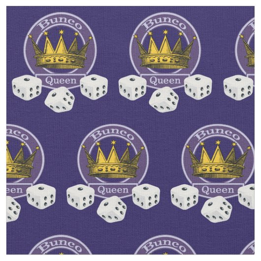 Bunco Queen Novelty Crown Dice Pattern Stof (Close Up)