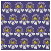 Bunco Queen Novelty Crown Dice Pattern Stof (Swatch)