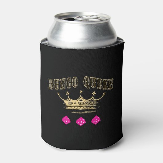 Bunco Queen Pink Dice Gold Crown Blikjeskoeler (Blikje Voorkant)