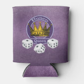 Bunco Queen Sparkle Girly Paarse Dice Gold Crown Blikjeskoeler (Voorkant)