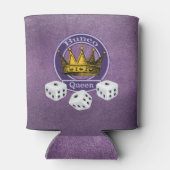 Bunco Queen Sparkle Girly Paarse Dice Gold Crown Blikjeskoeler (Achterkant)