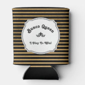 Bunco Queen speelt voor Black Gold Stripe Modern Blikjeskoeler (Achterkant)