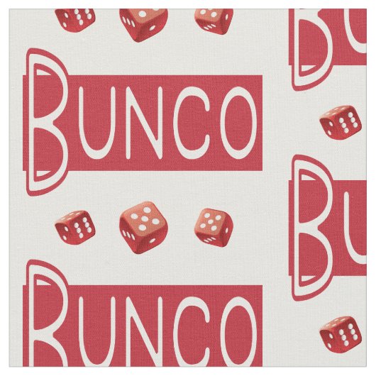 Bunco Red Dice Novelty Pattern Stof (Close Up)