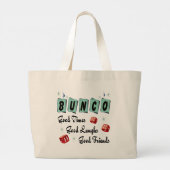 Bunco Retro Typografische Party Supply Grote Tote Bag (Achterkant)