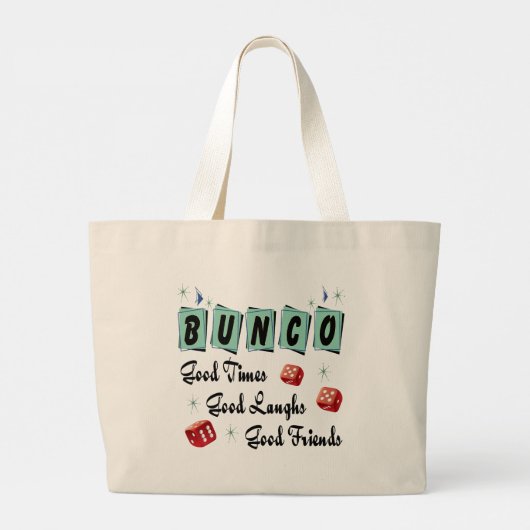 Bunco Retro Typografische Party Supply Grote Tote Bag (Achterkant)