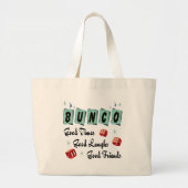 Bunco Retro Typografische Party Supply Grote Tote Bag (Voorkant)