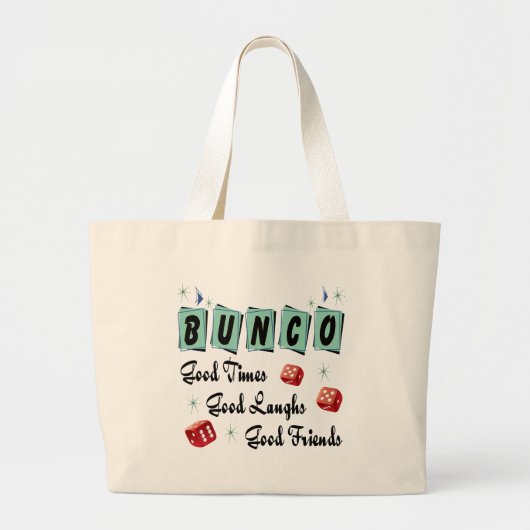 Bunco Retro Typografische Party Supply Grote Tote Bag (Voorkant)