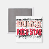 Bunco rockster in roze magneet (Voorkant / Achterkant)