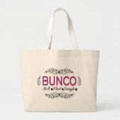 Bunco, Roll, Chat, Laugh in Pink, Black en White Grote Tote Bag (Voorkant)