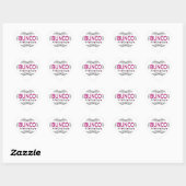 Bunco, Roll, Chat, Laugh in Pink, Black en White Hart Sticker (Vel)