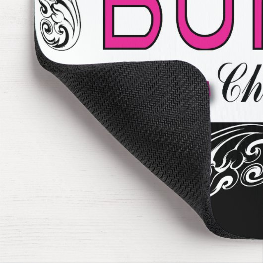 Bunco, Roll, Chat, Laugh in Pink, Black en White Muismat (Hoek)