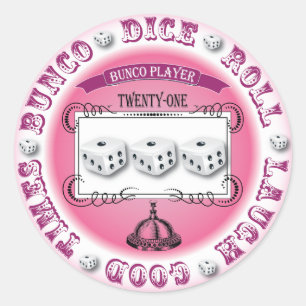  Bunco Round Design Ronde Sticker