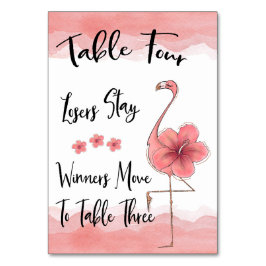 Bunco Roze Flamingo Tafel Kaart #4