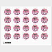 Bunco roze Glamoureuze Glitter Dice Ronde Sticker (Vel)