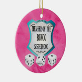 Bunco - roze United we rollen de doder Keramisch Ornament (Rechts)