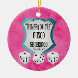 Bunco - roze United we rollen de doder Keramisch Ornament