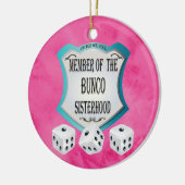 Bunco - roze United we rollen de doder Keramisch Ornament (Links)