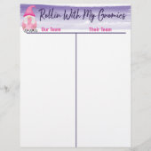 Bunco Schattige Gnome Dice Tally Score Sheet (Voorkant)