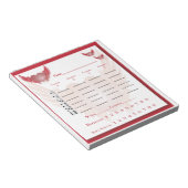 bunco score - hart met vleugels notitieblok (Schuin)