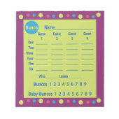 bunco score of score - poolpunten notitieblok (Voorkant)