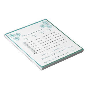 bunco score pad - bloemen notitieblok
