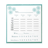 bunco score pad - bloemen notitieblok (Voorkant)