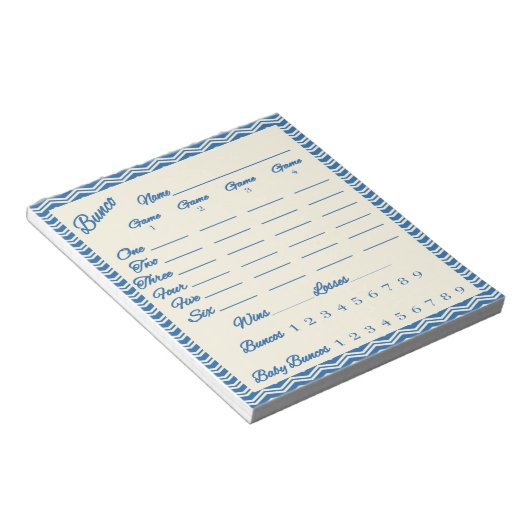 bunco score pad - Chevron patroon Notitieblok (Schuin)