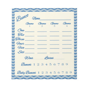bunco score pad - Chevron patroon Notitieblok