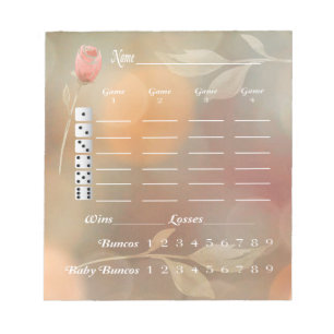 Bunco Score Pad - Elegant Flower Notitieblok
