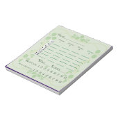 Bunco Score Pad March Green Notitieblok (Linkerzijde)