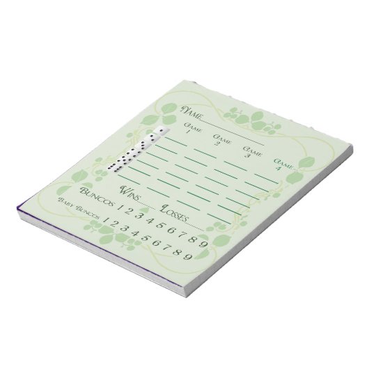 Bunco Score Pad March Green Notitieblok (Linkerzijde)
