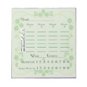 Bunco Score Pad March Green Notitieblok (Voorkant)