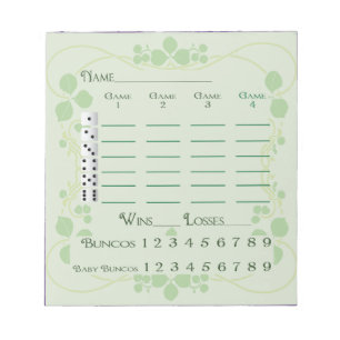 Bunco Score Pad March Green Notitieblok