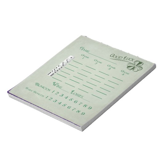 Bunco Score Pad March Saint Patricks Theme Notitieblok (Linkerzijde)