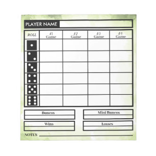 Bunco Score Pad Notitieblok