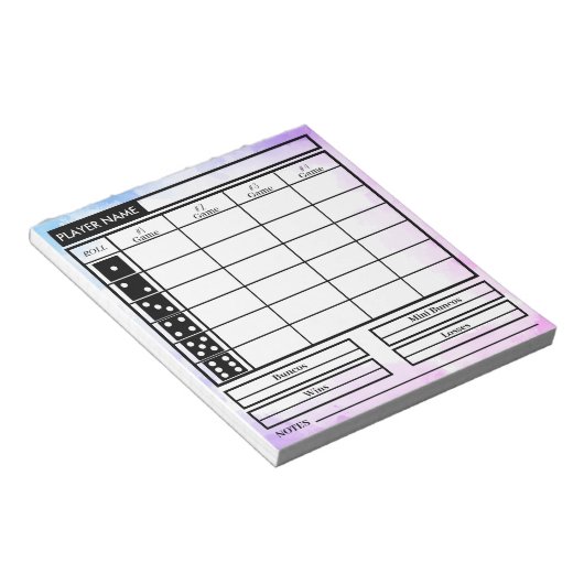 Bunco Score Pad Notitieblok (Schuin)
