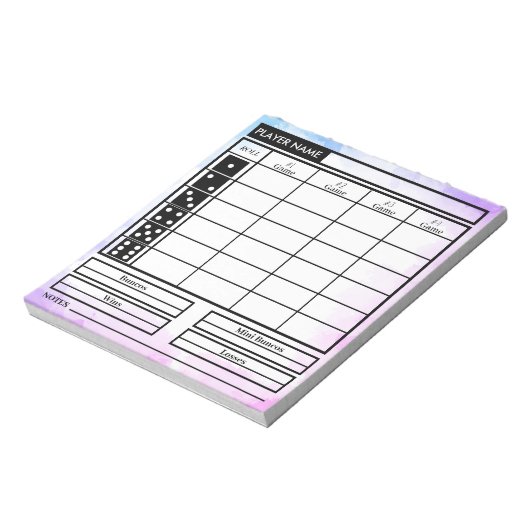 Bunco Score Pad Notitieblok (Linkerzijde)