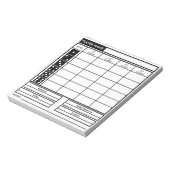 Bunco Score Pad Notitieblok (Linkerzijde)