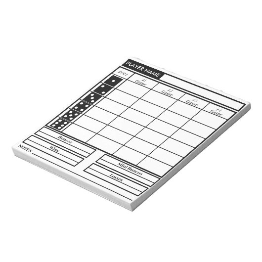 Bunco Score Pad Notitieblok (Linkerzijde)