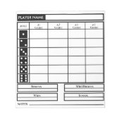 Bunco Score Pad Notitieblok (Voorkant)