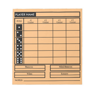 Bunco Score Pad Notitieblok